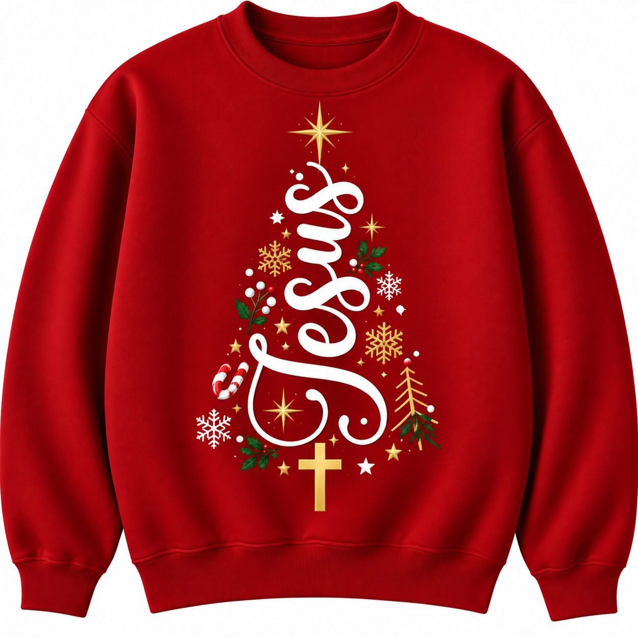 Jesus Christmas Tree Jumper - Image 3