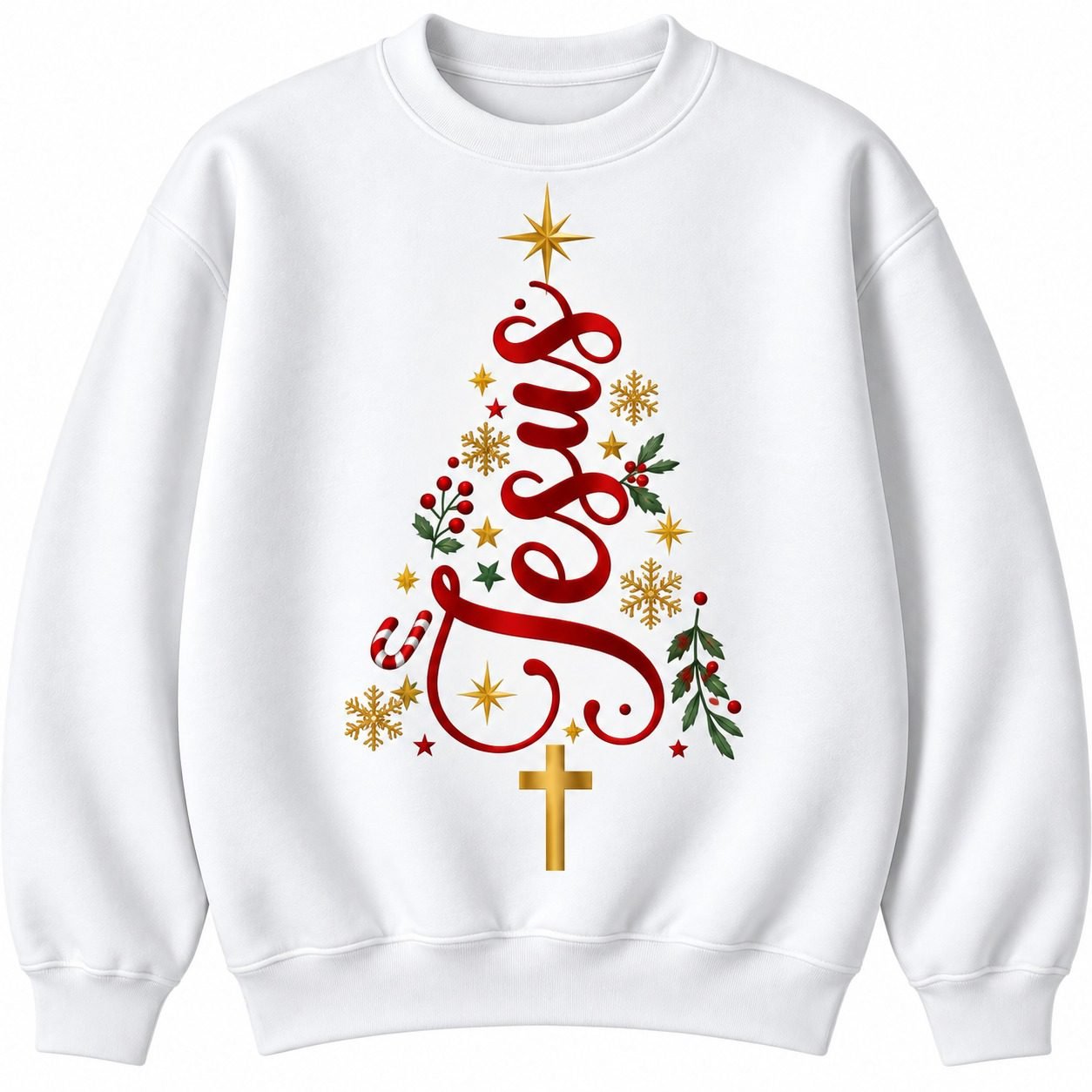 Jesus Christmas Tree Jumper - Image 2