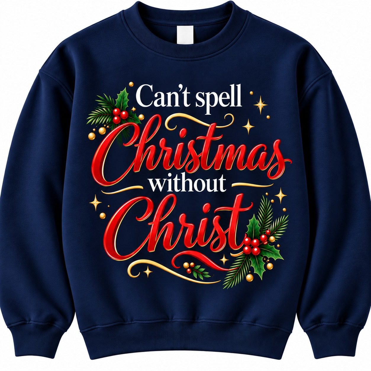 Can’t Spell Christmas Without Christ – Christmas Jumper - Image 6