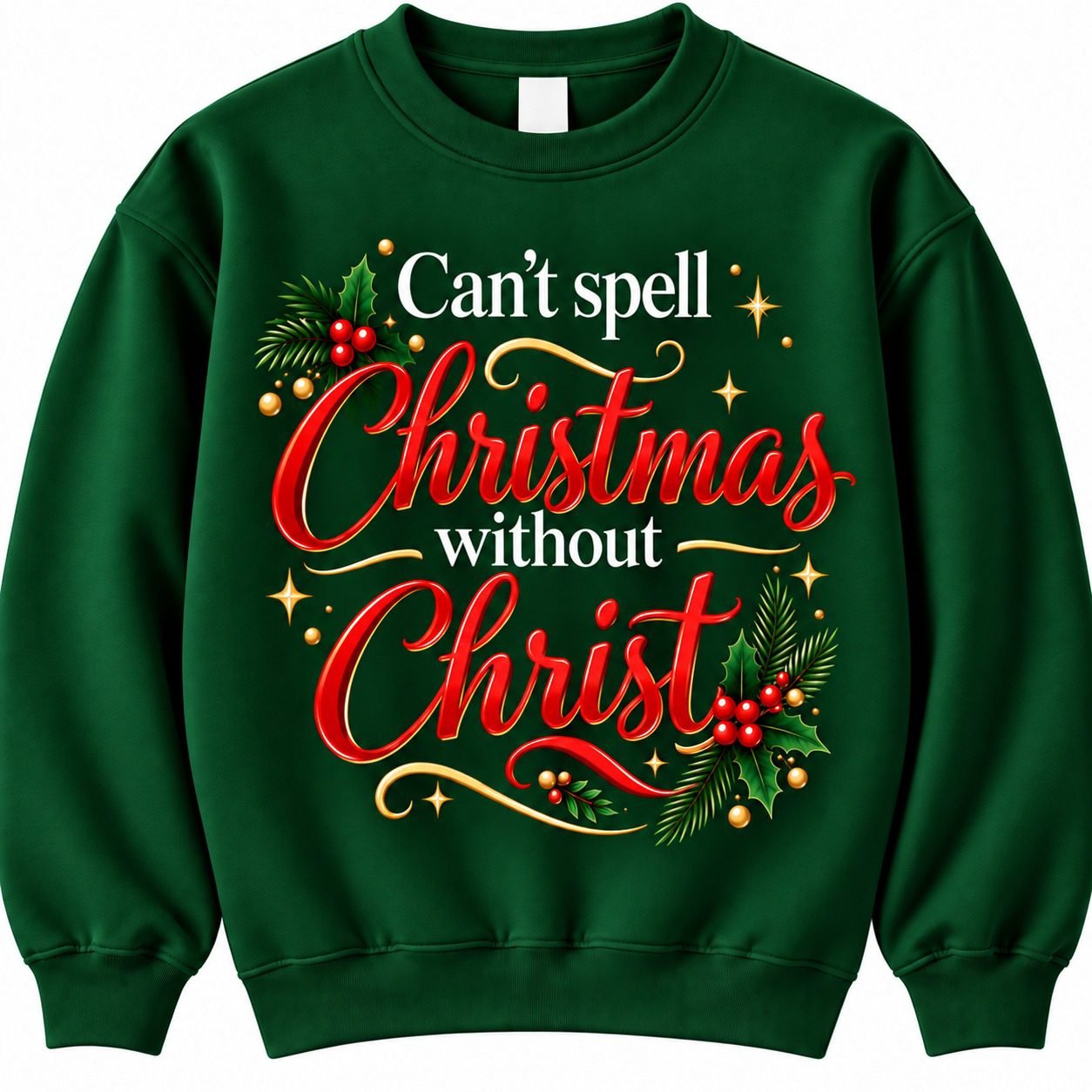 Can’t Spell Christmas Without Christ – Christmas Jumper - Image 4