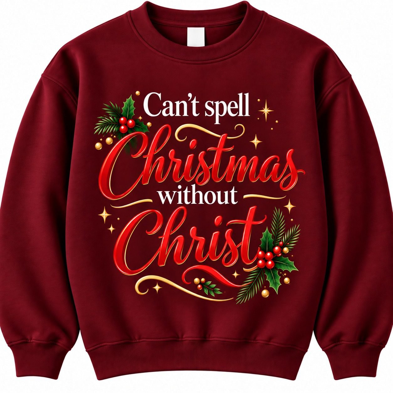 Can’t Spell Christmas Without Christ – Christmas Jumper - Image 3