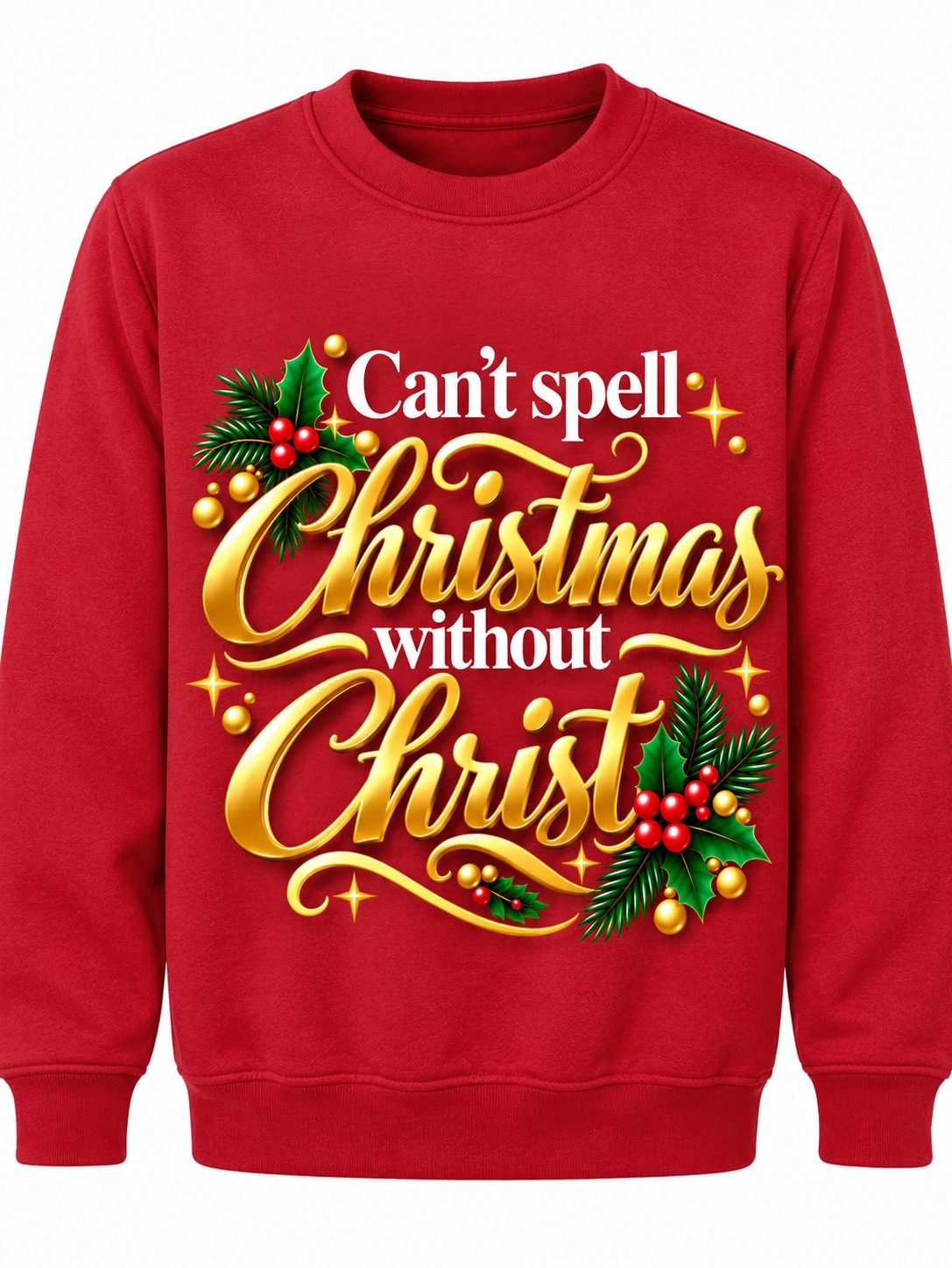 Can’t Spell Christmas Without Christ – Christmas Jumper - Image 2