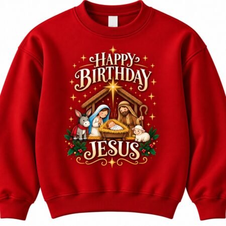 Happy Birthday Jesus Nativity Christmas Jumper